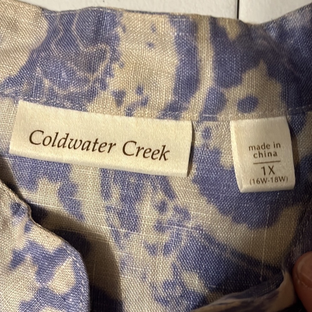 Coldwater Creek tunic blouse, blue gray , sz 1X - Picture 3 of 6